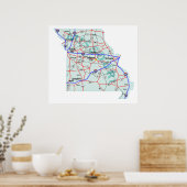 Missouri Interstate Map Print (Keuken)
