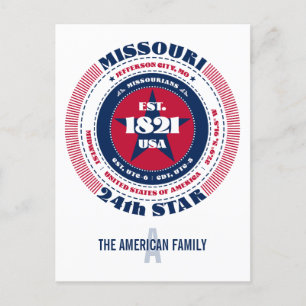 Missouri, Jefferson City, MO, Patriottisch, Monogr Briefkaart