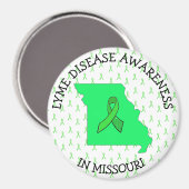 Missouri Lyme-ziekte linten bewustzijnsmagneet Magneet (Voorkant / Achterkant)