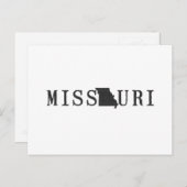 Missouri Map Geschatte Letter State Word Art Black Briefkaart (Voorkant / Achterkant)
