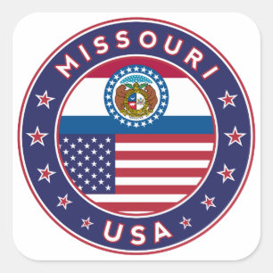Missouri, Missouri-telefooncel, Missouri-sticker, Vierkante Sticker