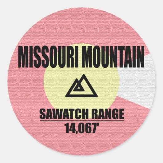 Missouri Mountain Ronde Sticker (Voorkant)