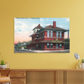 Missouri Pacific Railroad Depot Canvas Afdruk (Insitu (Woonkamer))