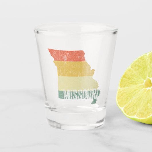 Missouri Retro  Sunset Distress State Map Shot Glas (Voorkant)