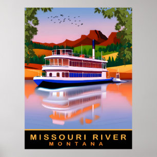 Missouri Rivier, Montana, Toeristen Cruiser, Reize Poster