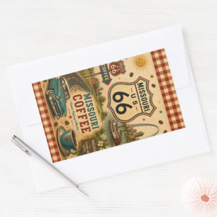 Missouri Route 66 Coffee Bar Decal Cadeau Rechthoekige Sticker