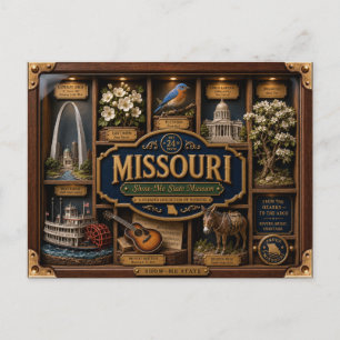 Missouri-schaduwdoos 3D-figuur staat Briefkaart
