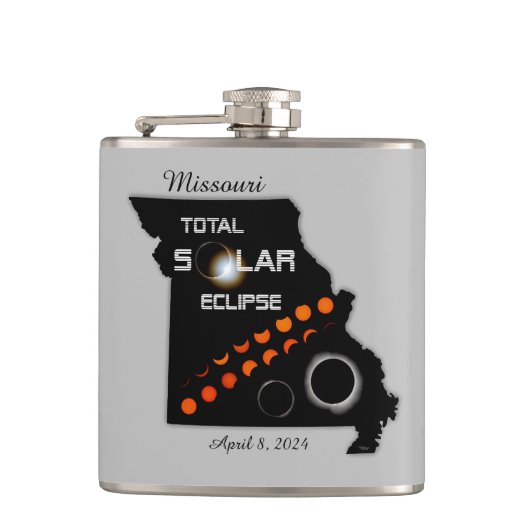Missouri Solar Eclipse Flask Heupfles (Voorkant)