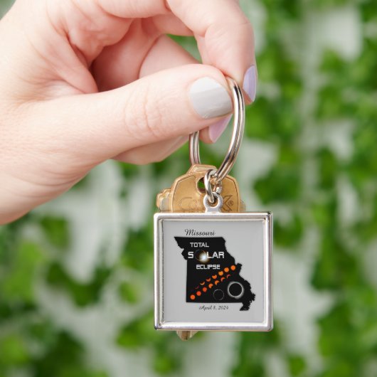 Missouri Solar Eclipse Square Sleutelhanger (Hand)
