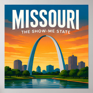 Missouri St Louis Ozarks Branson Roadtrip Poster