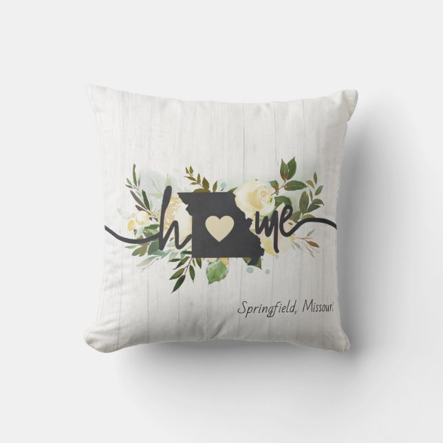 Missouri Staat - Gepersonaliseerd Uw Stad van het  Kussen (Voorkant)