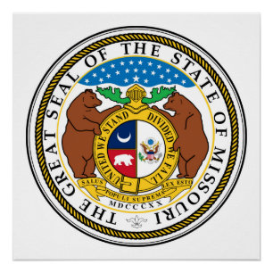 Missouri staatsmerk van Amerikaanse marinekaart Perfect Poster
