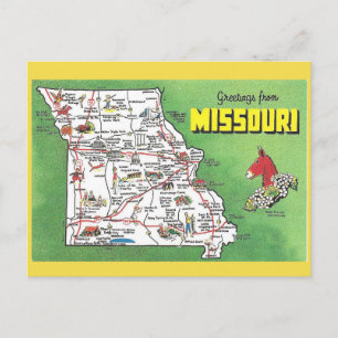 Missouri State Map Briefkaart