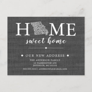 MISSOURI State Moving Notice Post Card Aankondigingskaart