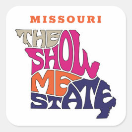 Missouri State Nickname Word Art Vierkante Sticker