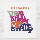 Missouri State Nickname Word Art Wijn Etiket (Enkel label)