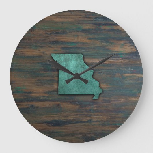 Missouri State Shape Blauwgroen Grote Klok (Voorkant)