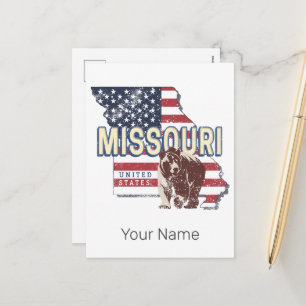 Missouri State Verenigde Staten Retro Kaart Veren