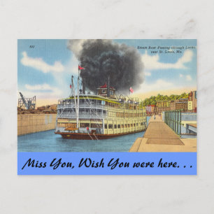Missouri, Steam in Locks, St. Louis Briefkaart