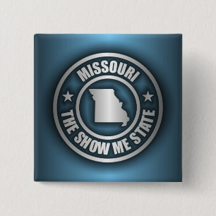 "Missouri Steel (Blue)"-Buttonnen Vierkante Button 5,1 Cm