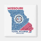Missouri Total Eclipse Square Magnet Magneet (Voorkant)