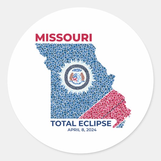 Missouri totale eclips ronde Sticker (Voorkant)