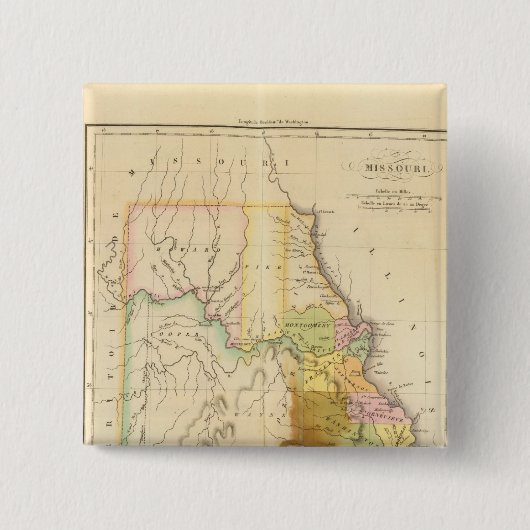 Missouri US Vierkante Button 5,1 Cm (Voorkant)