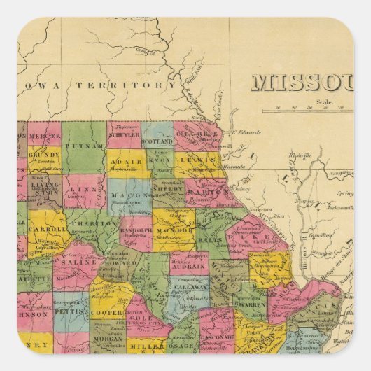 Missouri Vierkante Sticker (Voorkant)