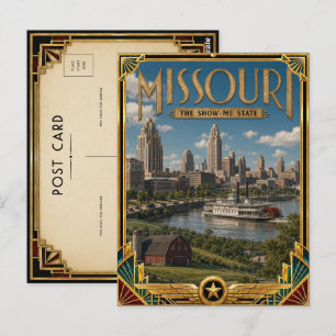 Missouri Vintage Art Deco Gouden Tijdperk Briefkaart