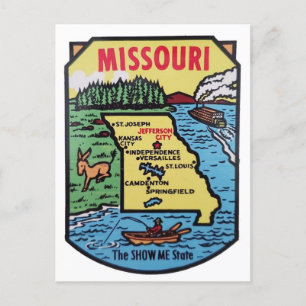 Missouri Vintage jaren 1950 Decal Kaart