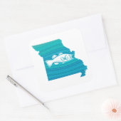 Missouri Wave Vist Vierkante Sticker (Envelop)