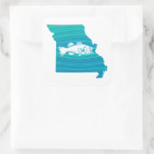 Missouri Wave Vist Vierkante Sticker (Tas)