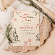 Misstletoe naar Mrs Hand Drawn Vrijgezellenfeest