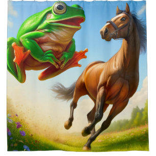 Mist en Paard Douchegordijn