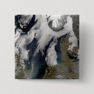 Mist in Noord-Zee Vierkante Button 5,1 Cm