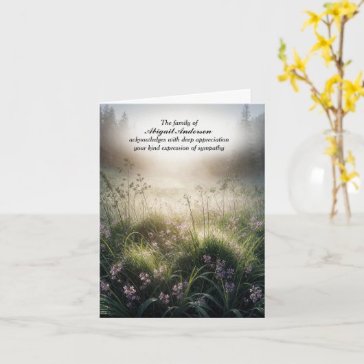 Mist Matin Dans Meadow Sympathy Carte de remerciem (Fleur jaune)