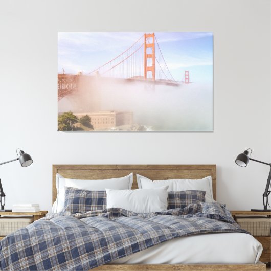 mist onder een brug canvas afdruk (Insitu (Slaapkamer))