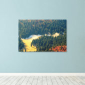 Mist op een eenzaam herfstveld canvas afdruk (Insitu (Houten vloer))