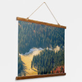 Mist op een eenzaam herfstveld hangend wandkleed (Gebogen)