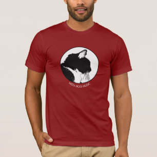 Mista huent le T-shirt de chat de musique, foncé