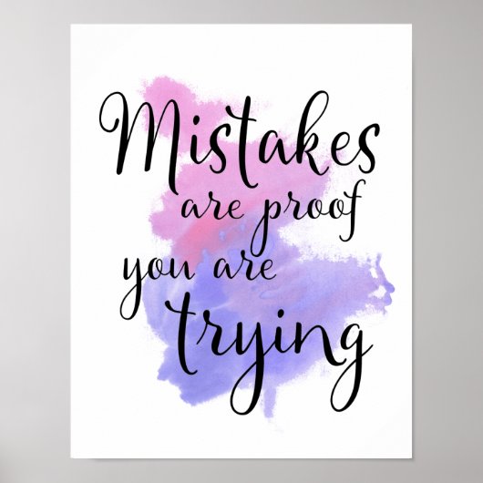 Mistaing Quote Classroom Craft Room Poster (Voorkant)