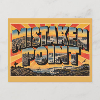 Mistaken Point NL Fossielen Kliffen Droogtes Kunst Briefkaart