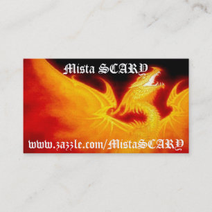 MistaSCARY Fire Phoenix Flaming Skull Profile Card Visitekaartje