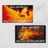MistaSCARY Fire Phoenix Flaming Skull Profile Card Visitekaartje (Voorkant / Achterkant)