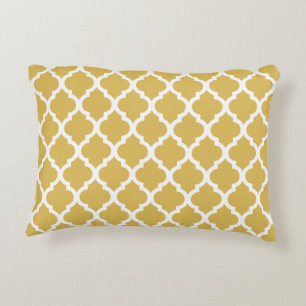 Misted Sunny Yellow Moroccan Tegel Trellis Decoratief Kussen