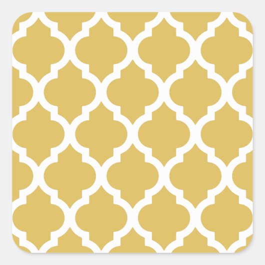 Misted Yellow Moroccan Tile Trellis Vierkante Sticker (Voorkant)