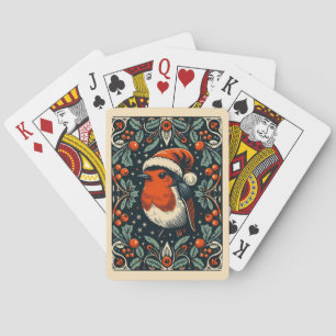 Mistelkrans Cute Kerstman Robin Pokerkaarten