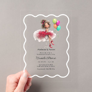 Misteltoe & Martini Kerst Bachelorette Feest Acryl Uitnodigingen