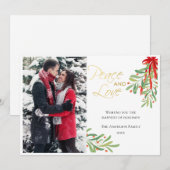 Misteltoe Vrede en Liefde | Kerstkaart (Voorkant / Achterkant)