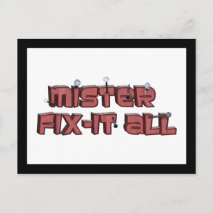 Mister Fix-it All Wooden Text Design Briefkaart